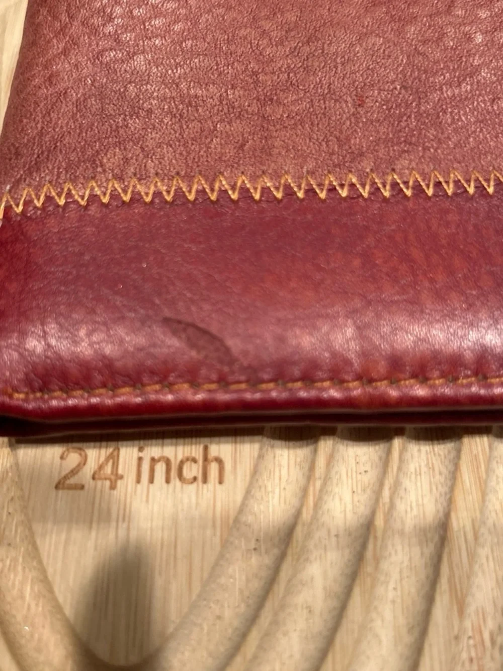 Red Leather Men's Bifold Wallet
